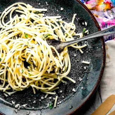 A plate of best gluten free pasta on a plate ready to eat.