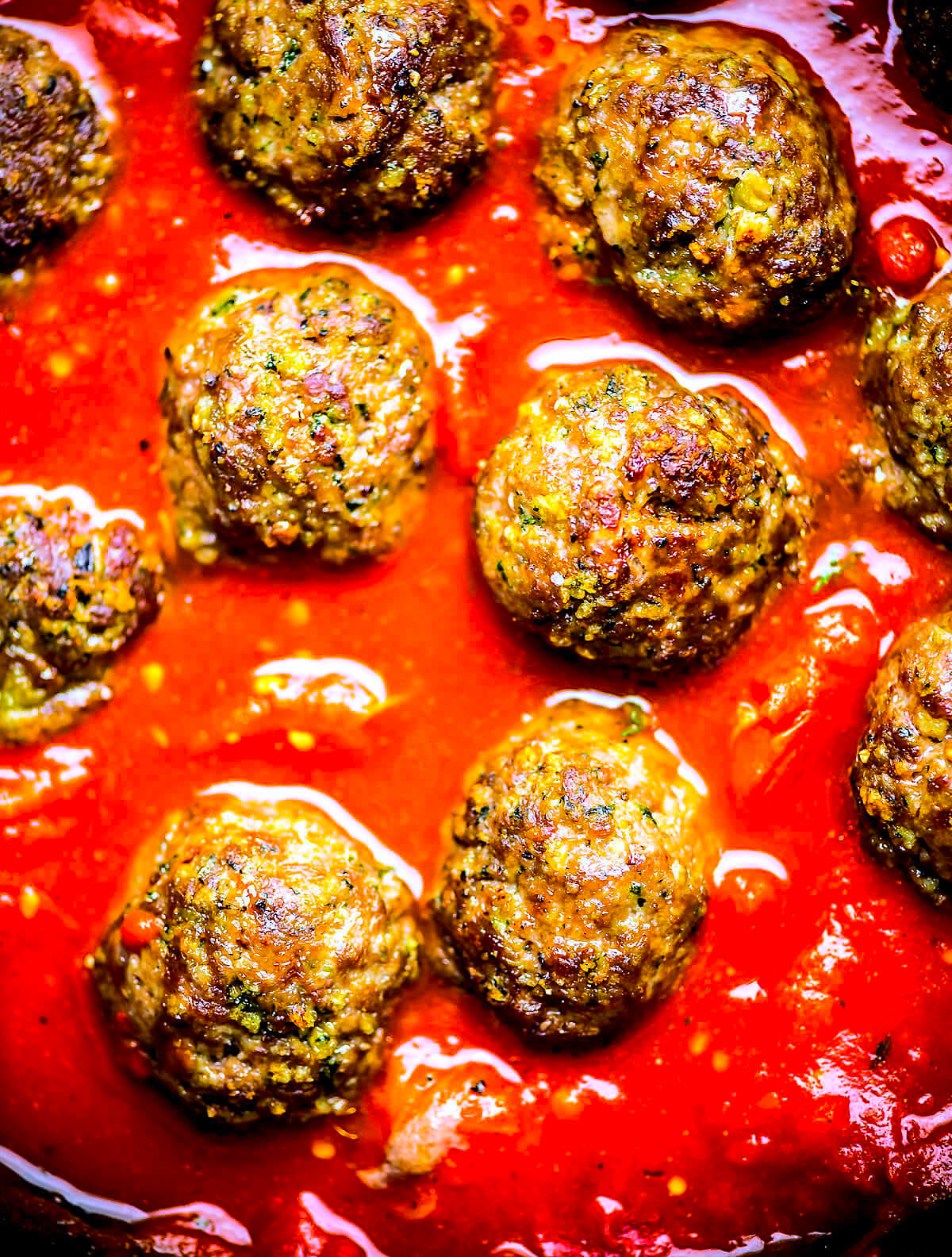 Gluten-free meatballs in a tomato sauce.